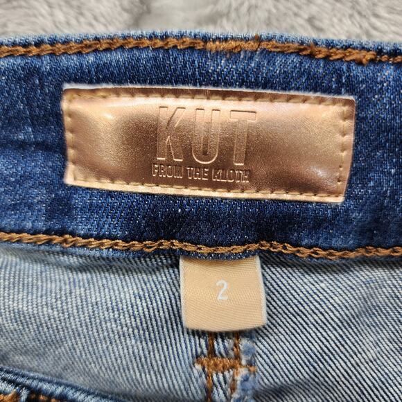 Kut From The Kloth Jeans Womens 2 Blue Ana High Rise Fab Ab Super Flare Stretch - Picture 8 of 16